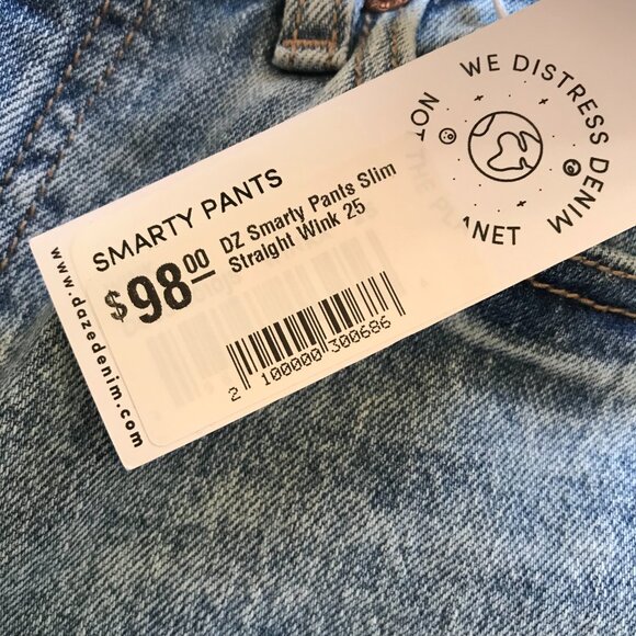NWT Daze Denim Smarty Pants High Rise Jeans Womens 25 Blue Denim Straight NEW - Picture 7 of 12